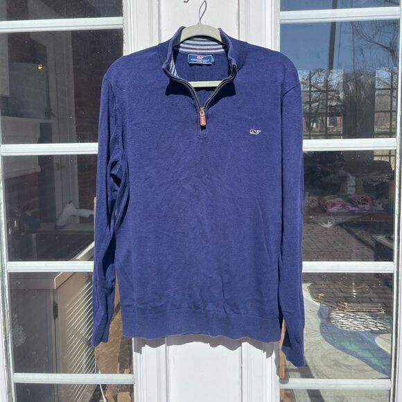 Vineyard Vines Quarter Zip Cotton Sweater - Picture 1 of 5